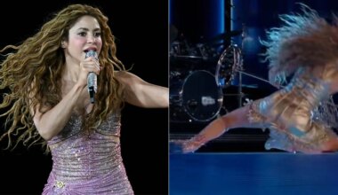 Shakira falls hard on stage during El Salvador concert performance, continues on