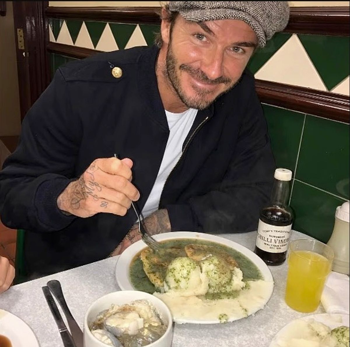 David loves the pie and mash cafe