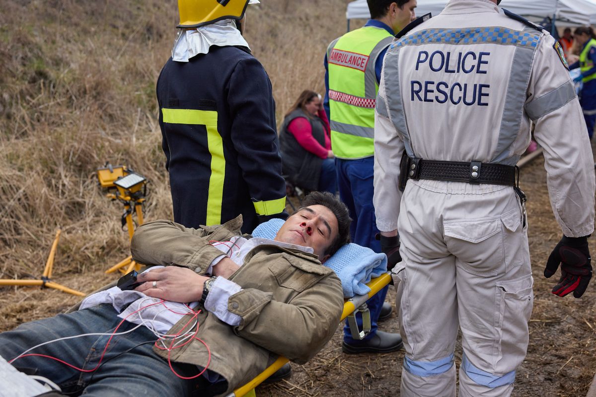 As emergency services arrive people search for survivors