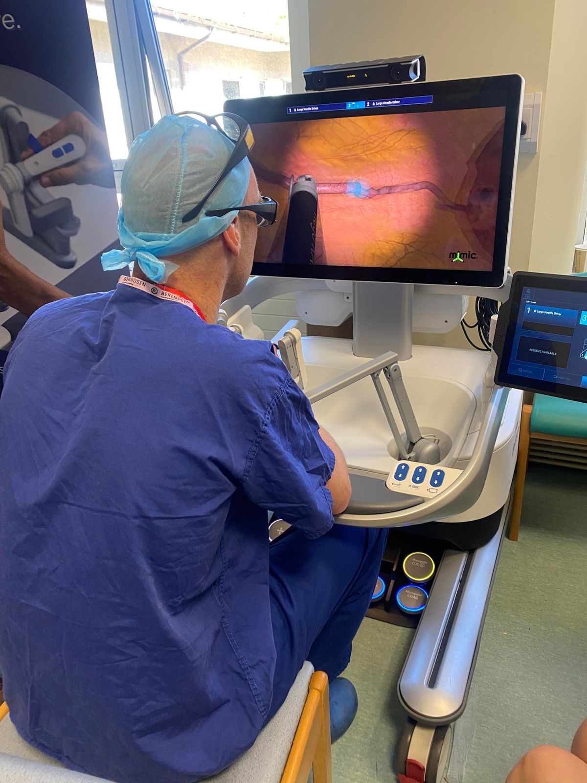 Royal Cornwall Hospitals Trust surgeon Nick Battersby pictured trialling a surgical robot control system which will soon come to Cornwall