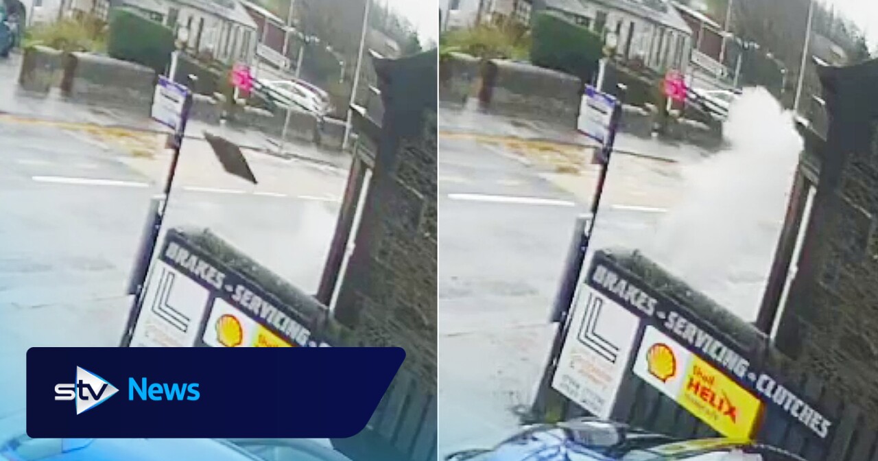 Manhole cover 'explodes' in Dunfermline forcing road to close and public urged to stay away