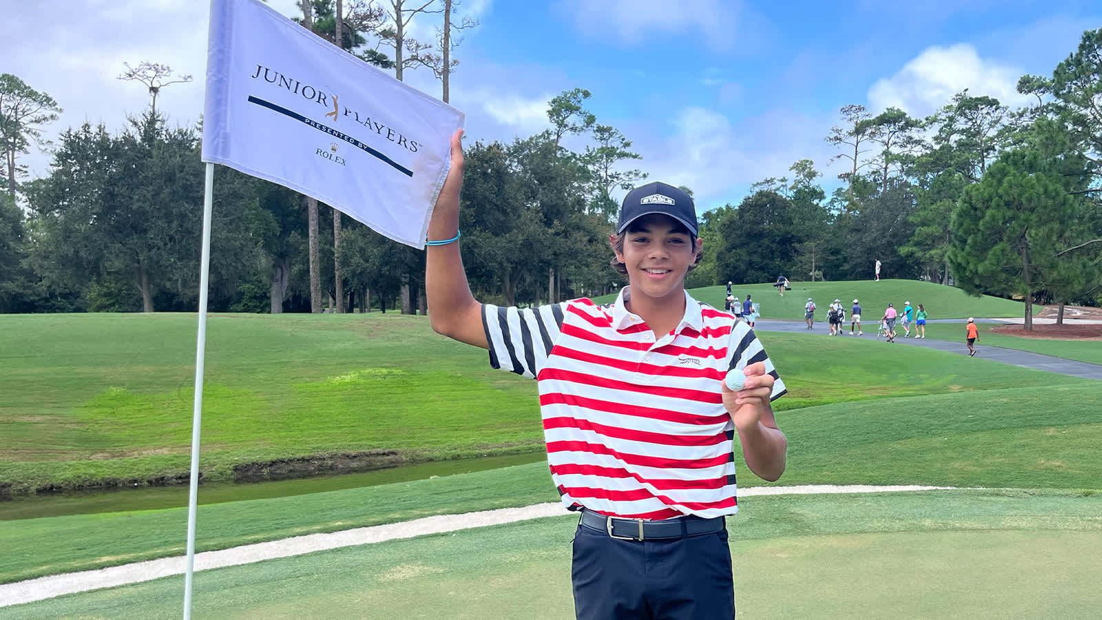 Charlie Woods makes ace during AJGA's Junior PLAYERS at TPC Sawgrass