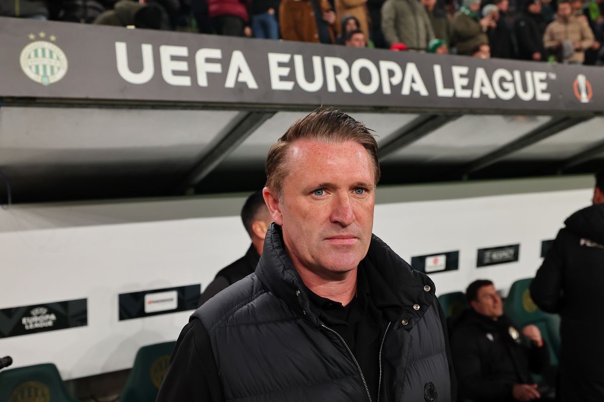 Robbie Keane, Head Coach of Ferencvarosi TC, looks on prior to the UEFA Europa League 2025/26 match between Ferencvarosi TC and Panathinaikos FC
