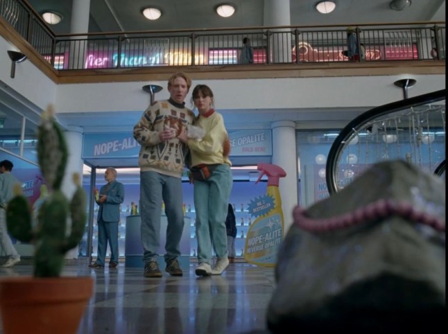 Taylor Swift and Domhnall Gleeson in the Opalite music video.