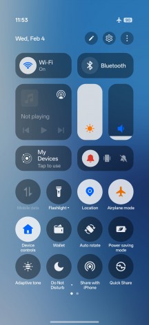 Quick toggles - Realme P4 Power review