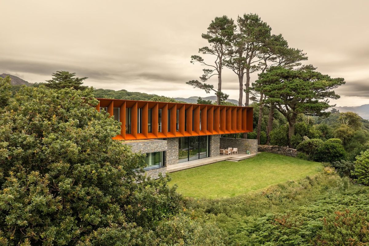 One of the stand out features is the corten steel container at Porthmadog House by Strom Architects one of Six projects shortlisted for RSAW Welsh Architecture Awards 2026 