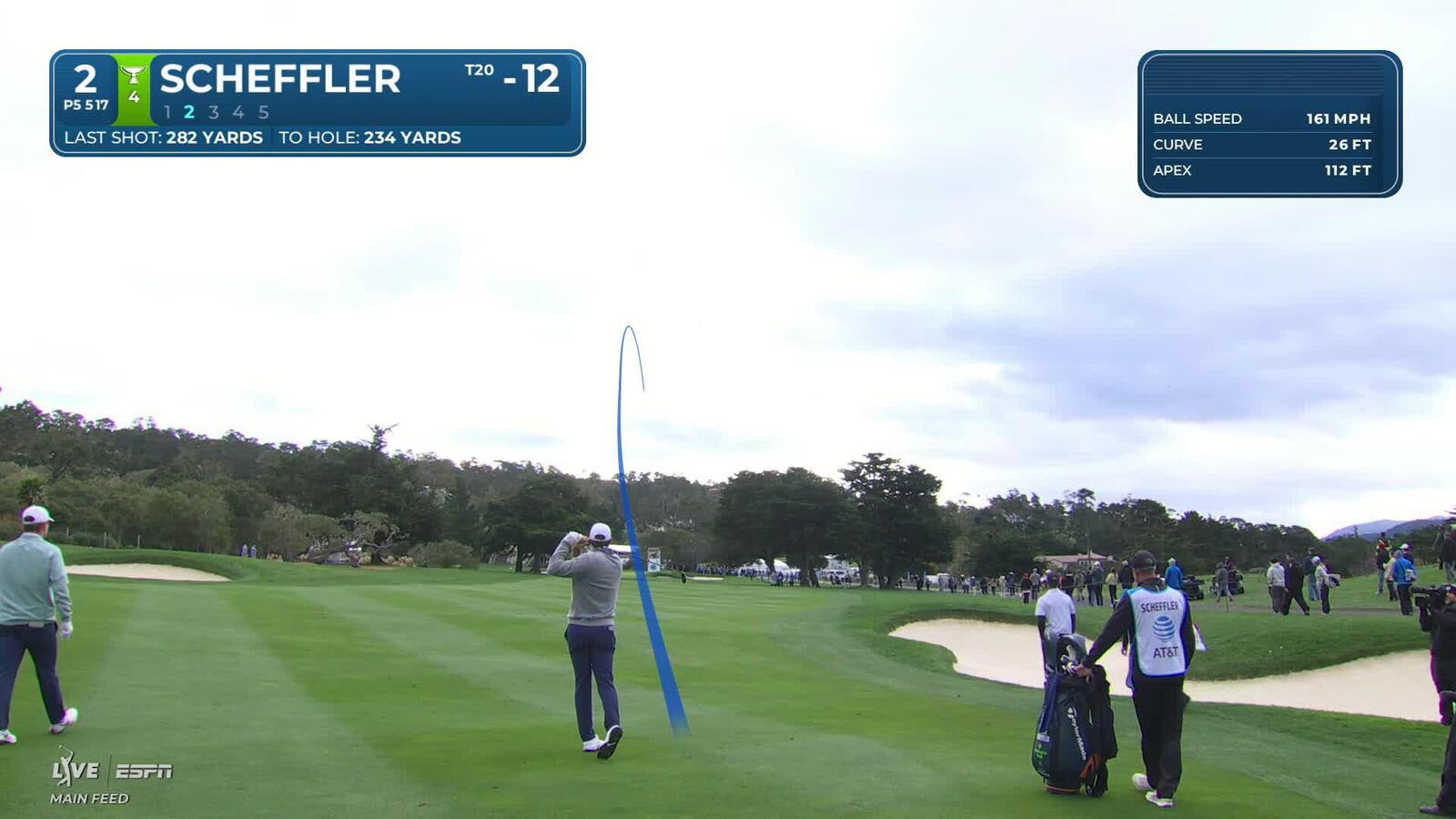 Scottie Scheffler hits 233-yard shot to 4 feet, makes eagle putt on No 2