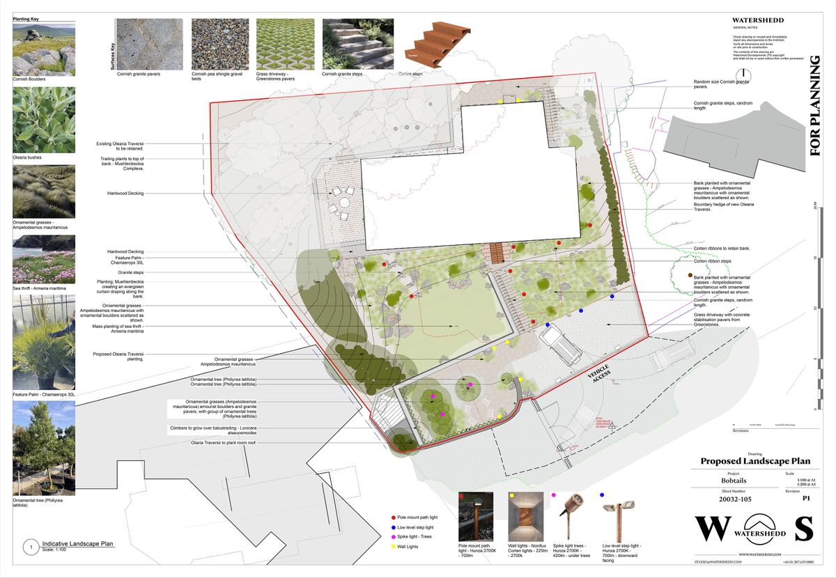 Submitted plans for a stunning garden and landscape at Cate Blanchett' Cornish home
