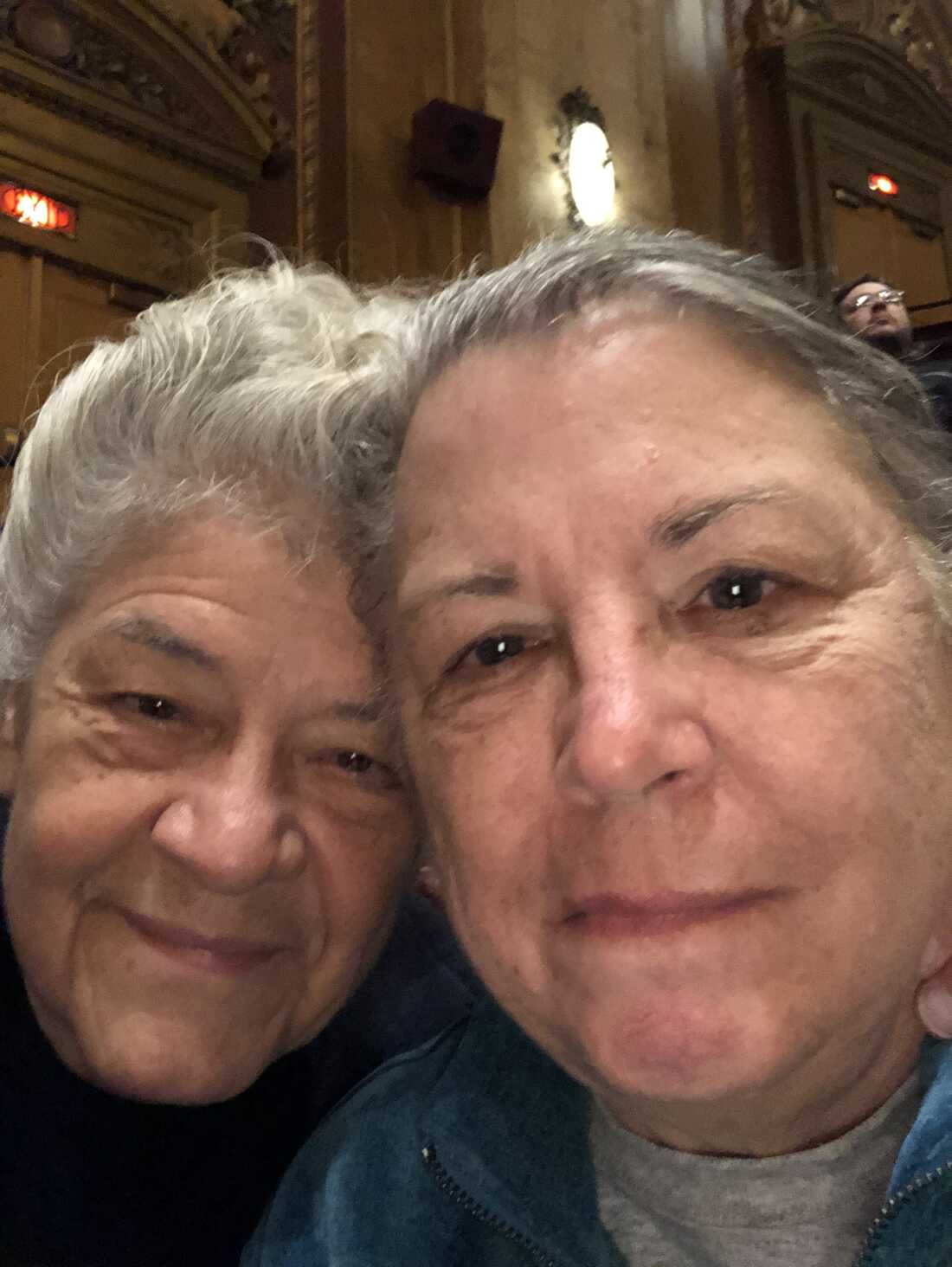 Valerie Staats (left) and Shelley Schultz have been navigating Schultz's dementia at home so far.