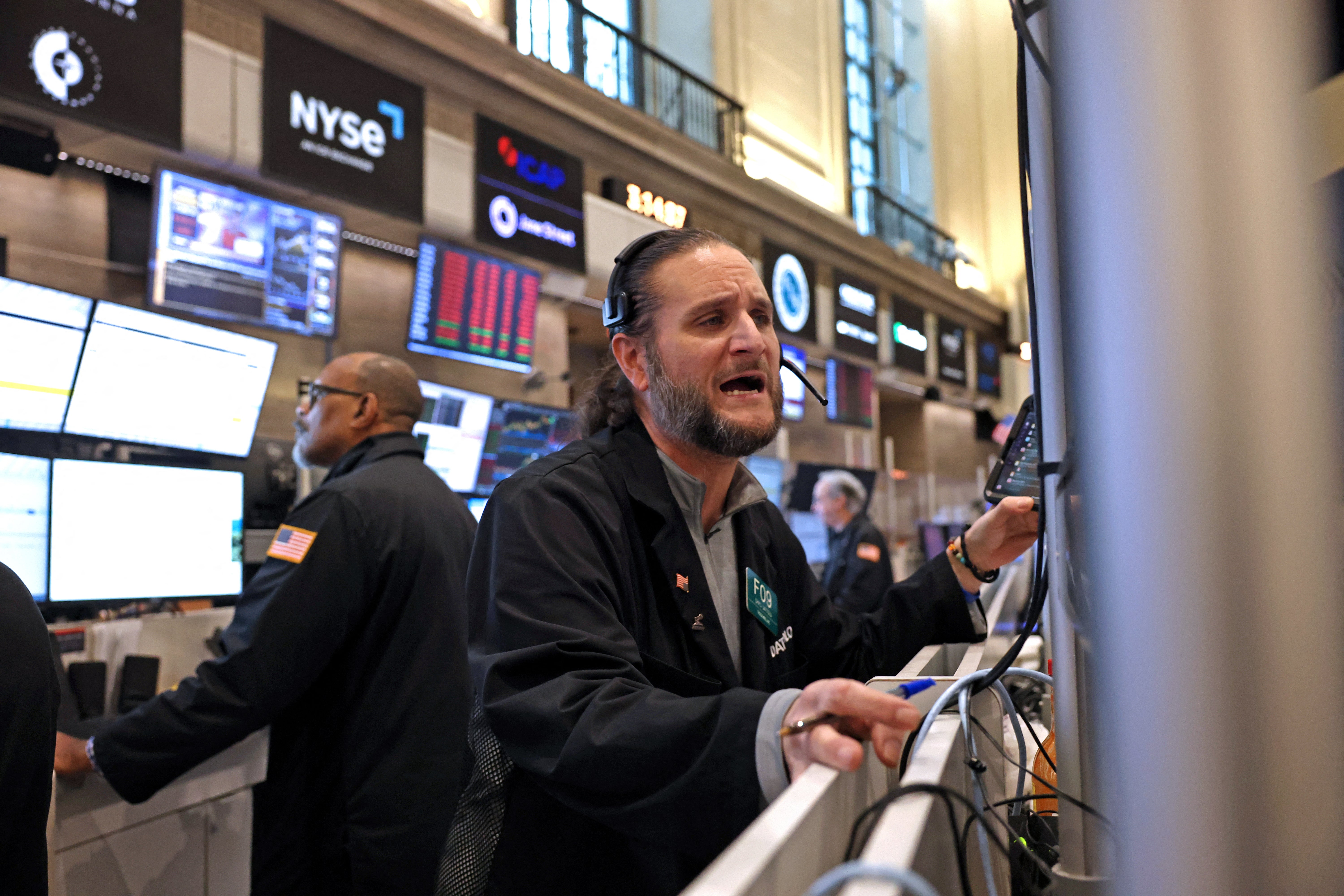 A young trader on the floor of the New York City Stock Exchange. The share of people 25 to 39-years-old — older Gen Z and Millennials — making at least yearly transfers into their investment accounts more than tripled between 2013 and 2023 to 14.4 percent, according to JPMorgan Institute data.