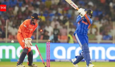Three ducks in a row: Abhishek Sharma out for zero vs the Netherlands; yet to score a run in T20 World Cup | Cricket News