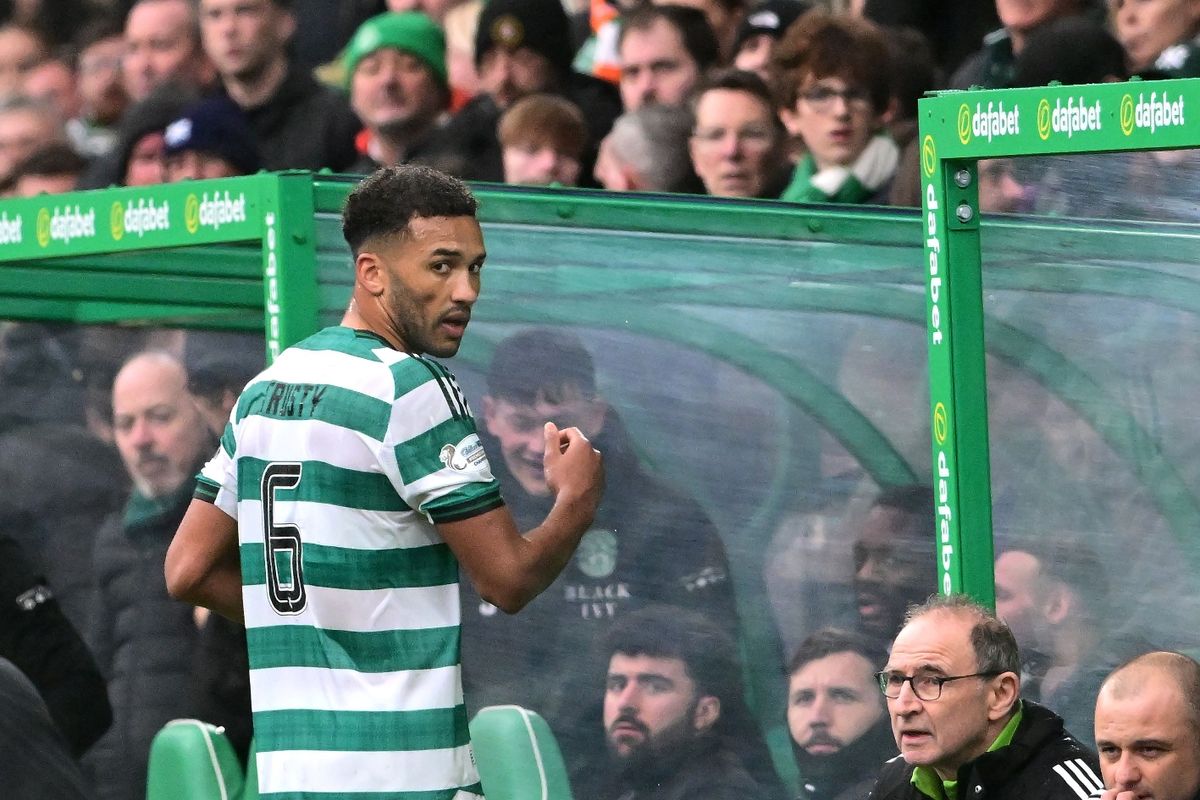 Auston Trusty after being sent off