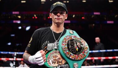 Ryan Garcia wins first world title in dominant performance after scoring knockdown just seconds into fight