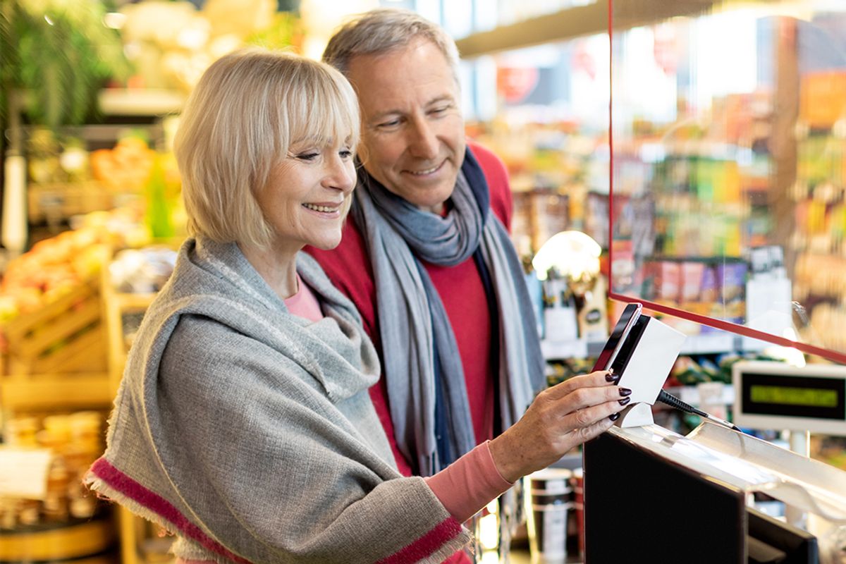 A couple check their finances
