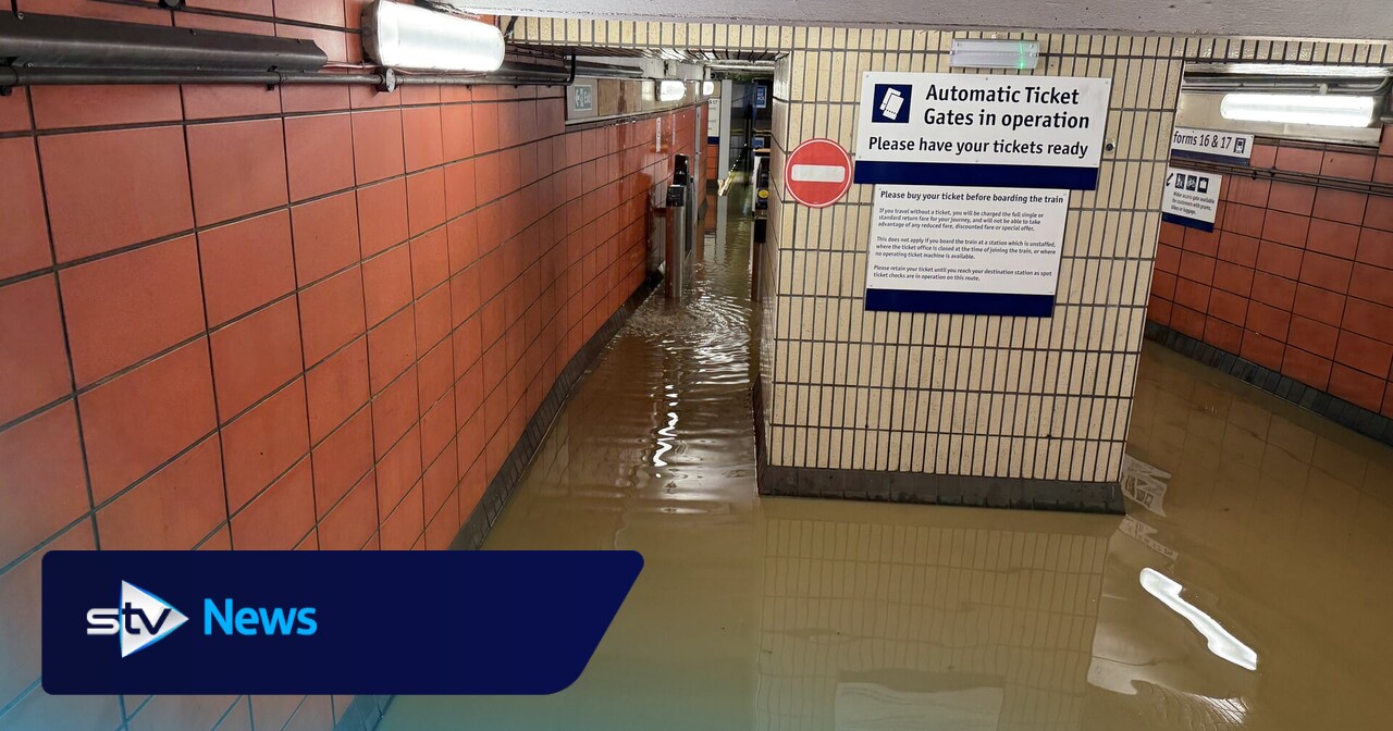 Trains cancelled and roads closed after Glasgow Central flooded