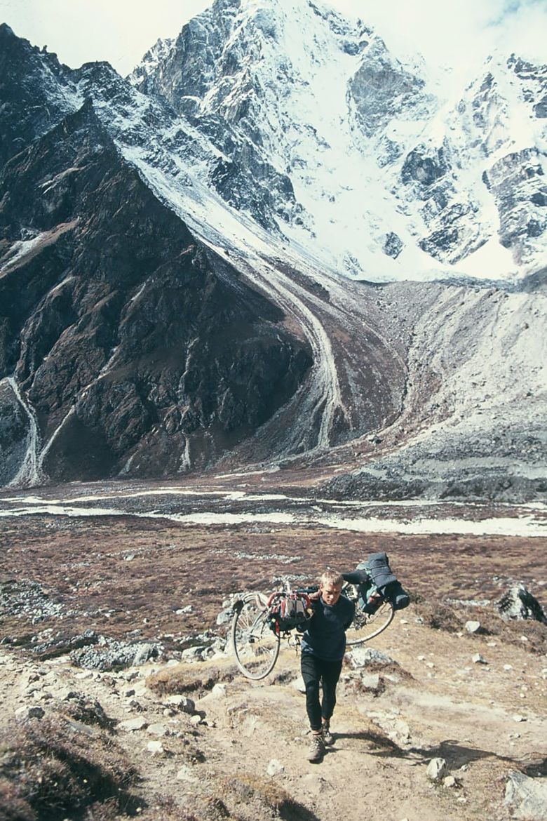 Phil Hargreaves was one of the first cyclists to reach Everest Base Camp in Nepal.