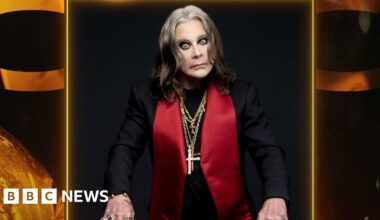 Robbie Williams leads supergroup in Brits tribute to Ozzy - BBC
