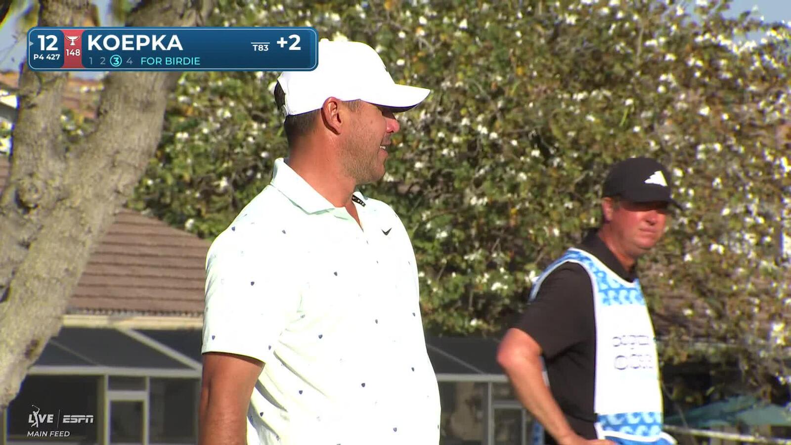 Brooks Koepka pours in 33-foot birdie putt on No. 12 at Cognizant Classic