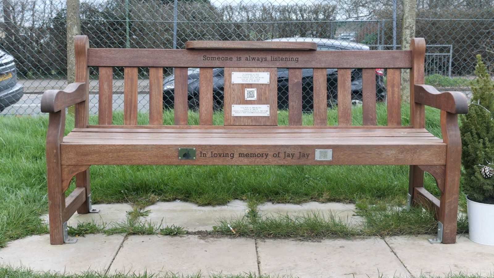 The first of these benches in Sawbridgeworth, Hertfordshire. Pic: Sky News