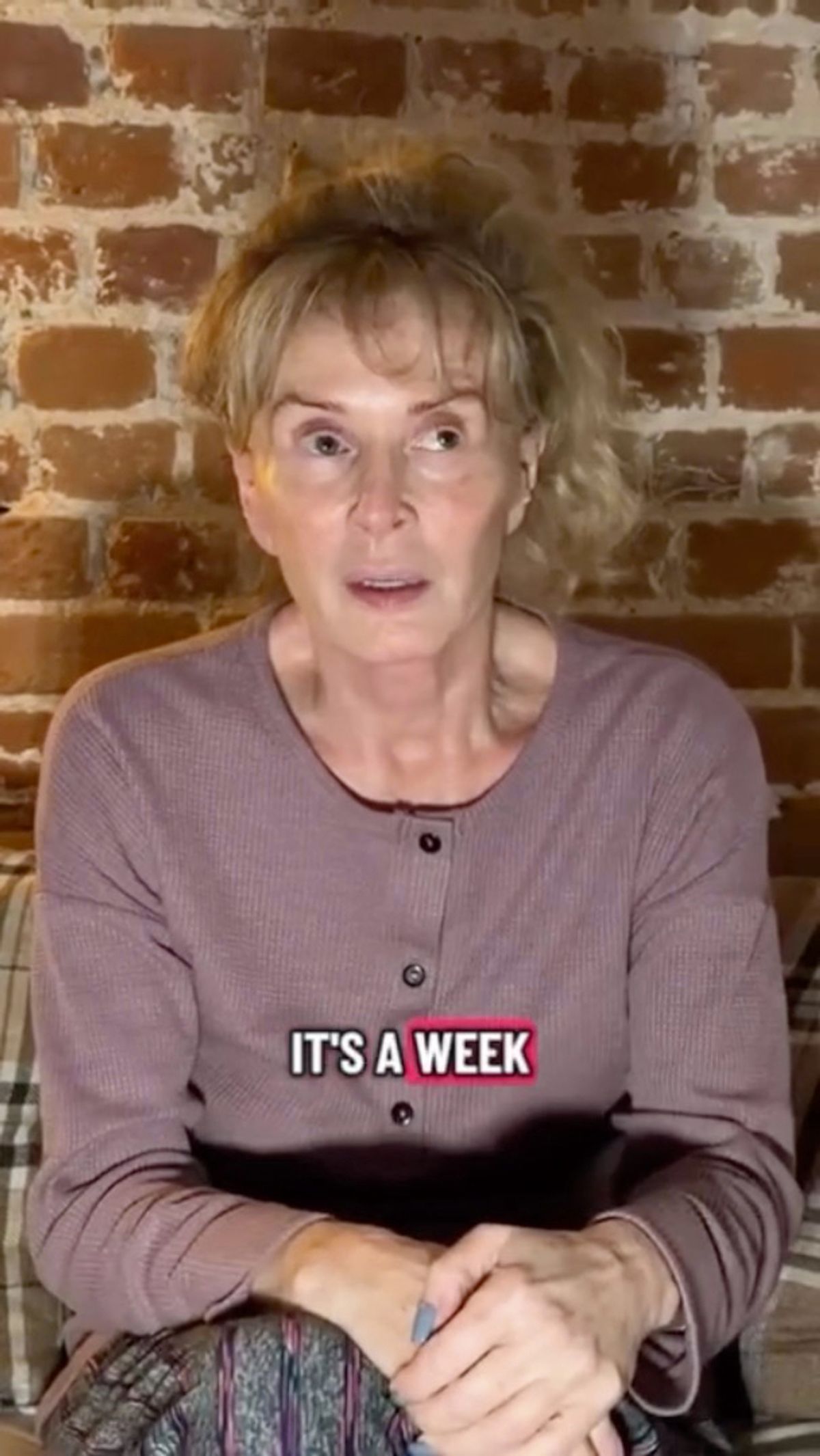 Bev explained it had been a week since she went under the knife