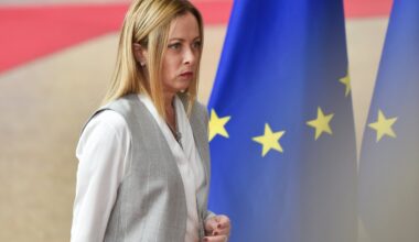 Georgia Meloni has claimed that people exercising their legal right to claim asylum, or humanitarians providing aid, are criminals <a href="https://newsroom.consilium.europa.eu/photos">(Photo: European Union)</a>