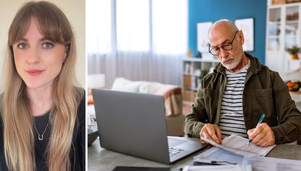 Katie Elliott and man organising bills