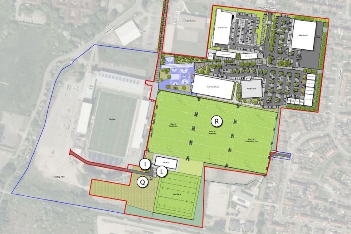 A site plan of the proposed development