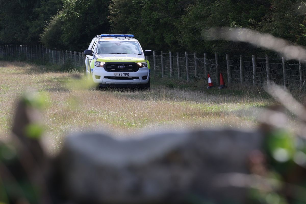 Police at the scene at East Fleetham, near Beadnell