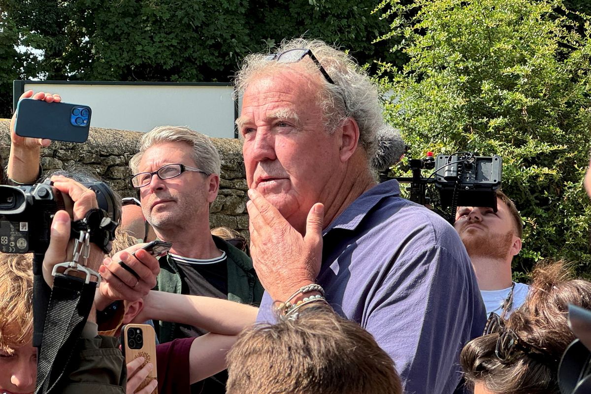 Jeremy Clarkson surrounded by fans