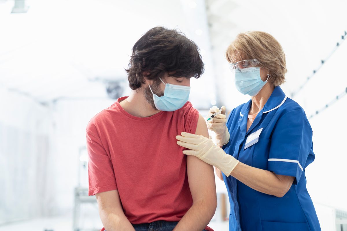 Person getting vaccinated