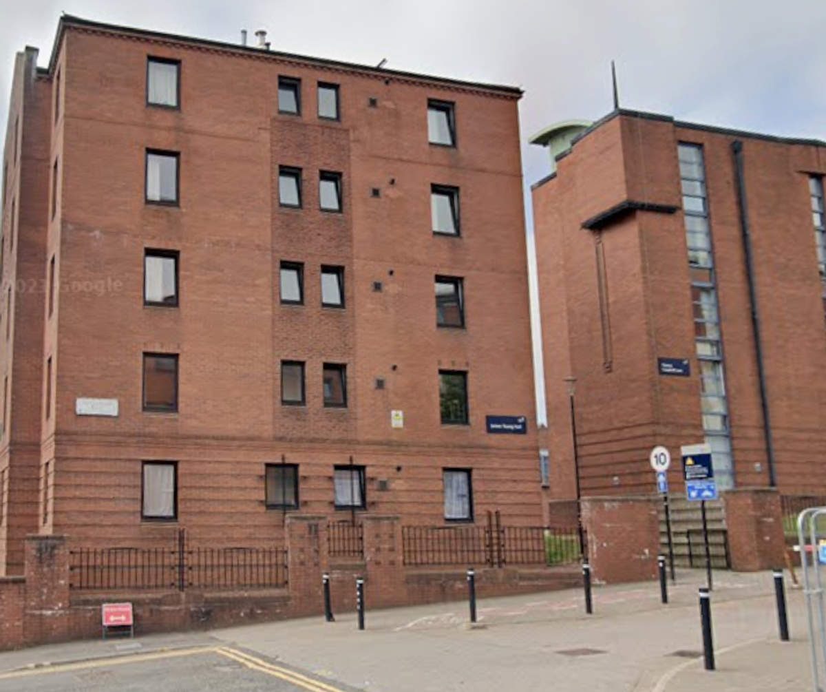 The former hospital site on Rottenrow is now Strathclyde University accommodation 
