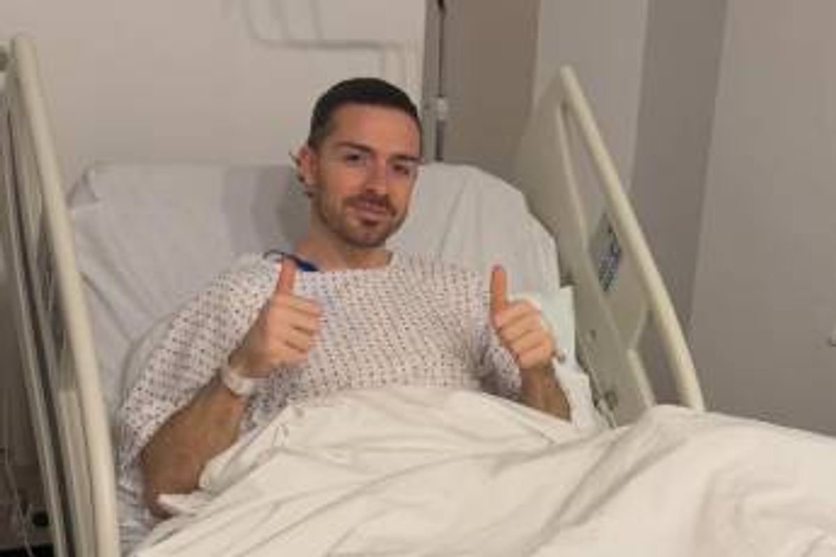 Jack Grealish after surgery
