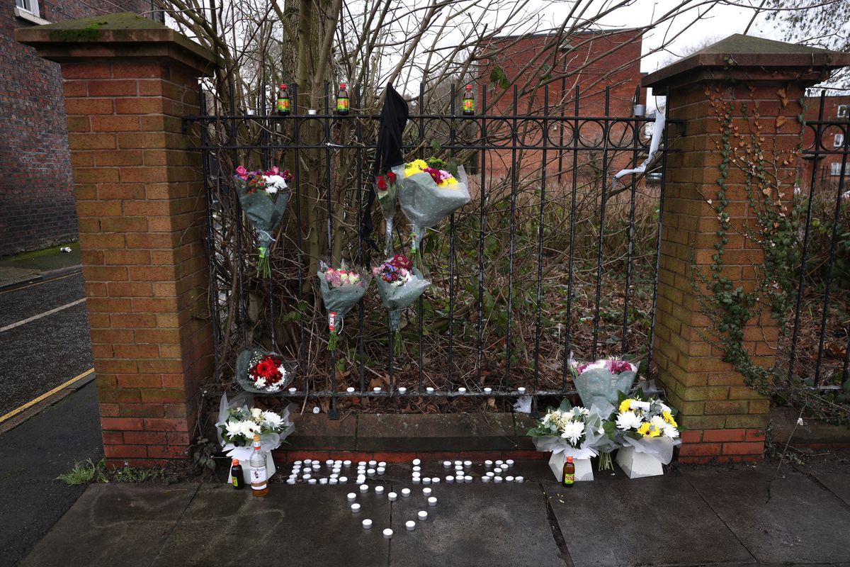 Tributes on Grove Street in Liverpool