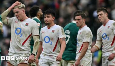 Henry Pollock is given a yellow card