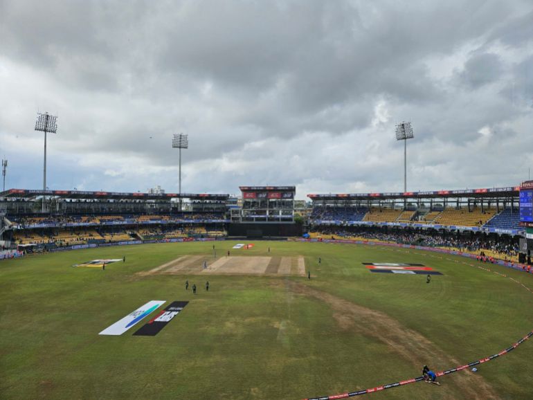 A quarter full R Premadasa Stadium in Colombo, Sri Lanka.