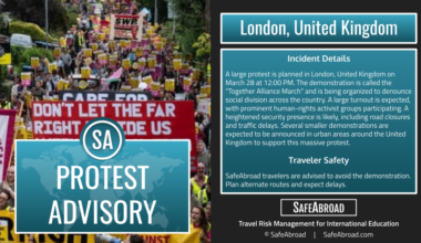 Human-rights activists will rally in large numbers in London, United Kingdom on March 28 at 12:00 PM.