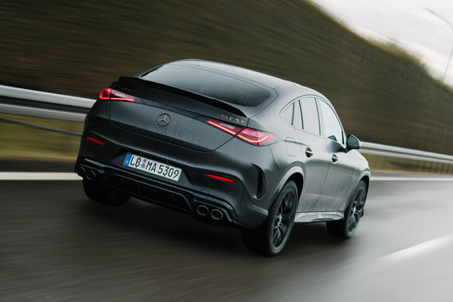 2026 Mercedes-AMG GLC 53 – driving, rear quarter