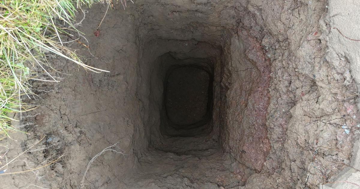 30 foot shaft at Perranporth Golf Club in Cornwall after storm
