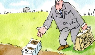 Cartoon on Scottish Public Pensions Agency report - The Herald
