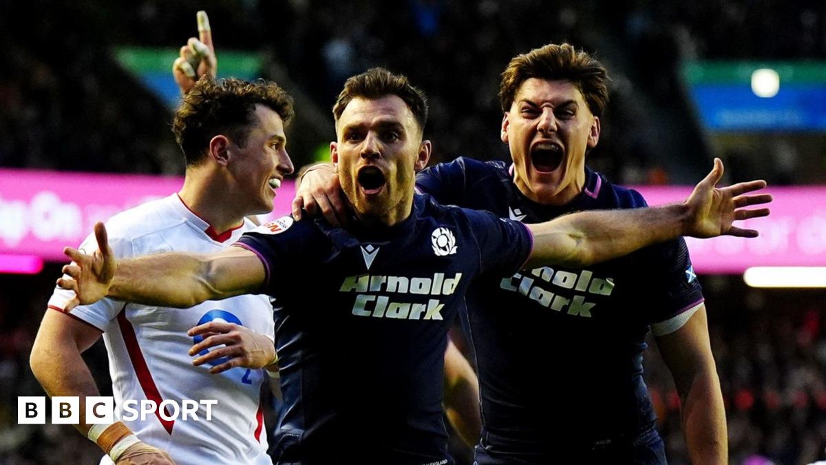 Ben White celebrates for Scotland at Murrayfield
