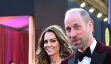 Kate Middleton has never looked more glamorous! Princess of Wales rewears rose pink Gucci gown to join Prince William at the BAFTAs