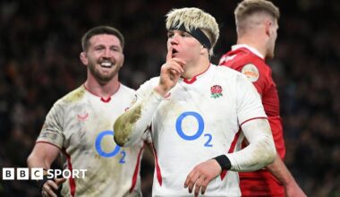 Henry Pollock celebrates