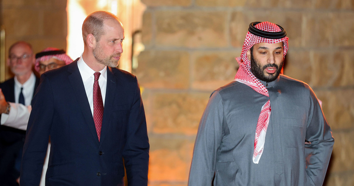 Future kings meet in Saudi Arabia but Andrew-Epstein revelations loom over Prince William