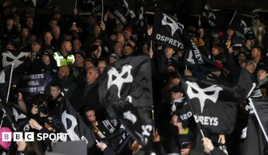 Ospreys fans demonstrating