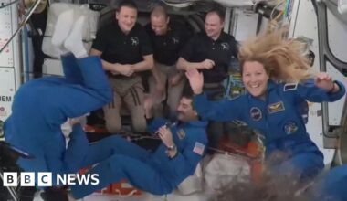 Moment crew docks at International Space Station