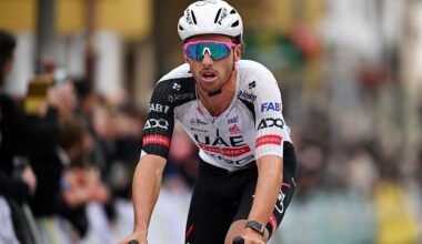UBEDA, SPAIN - FEBRUARY 16: Jan Christen of Switzerland and UAE Team Emirates - XRG crosses the finish line as third place during the 5th Clasica Jaen Paraiso Interior 2026 a 154.2km one day race from Ubeda to Ubeda on February 16, 2026 in Ubeda, Spain. (Photo by Dario Belingheri/Getty Images)