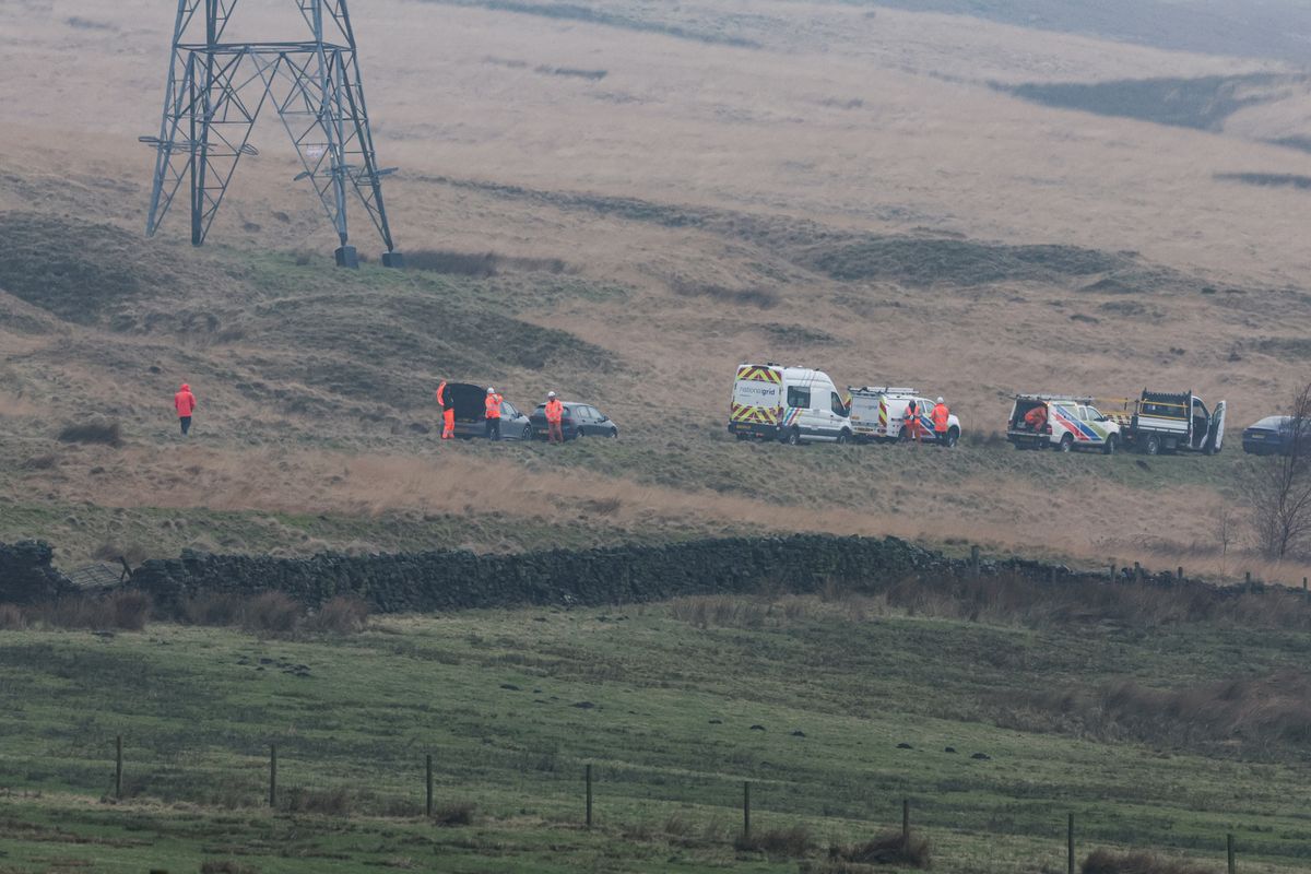Police, paramedics and fire crews raced to the scene near Littleborough 