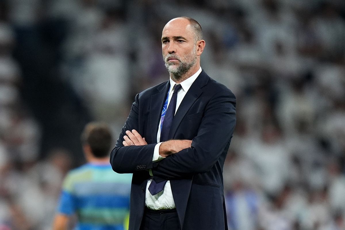 Igor Tudor, Head Coach of Juventus, looks on prior to the UEFA Champions League 2025/26 League Phase MD3 match between Real Madrid C.F. and Juventus at Estadio Santiago Bernabeu on October 22, 2025 in Madrid, Spain