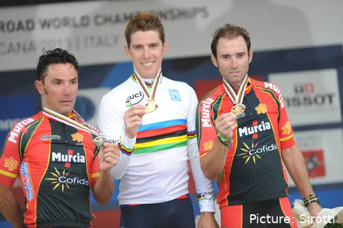 The top 3 at the 2013 Florence World Championships road race