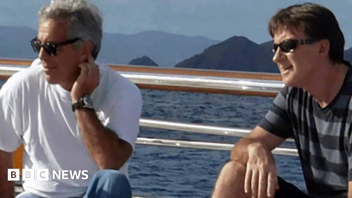 Undated image shows Jeffrey Epstein and Peter Mandelson onboard a yacht in an unspecified location.